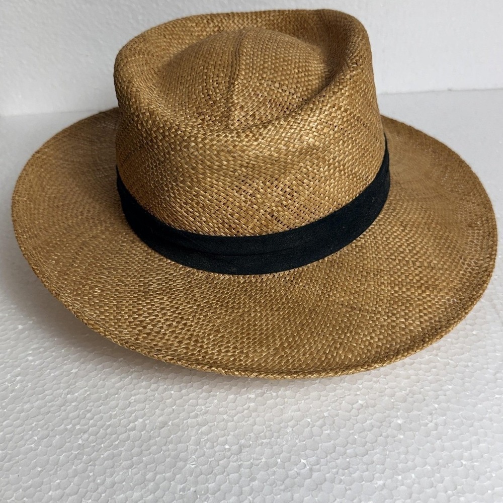 Stetson Hat Panama Fitted Mens Large Beige Straw Summer Beach Travel Resort - Picture 3 of 9